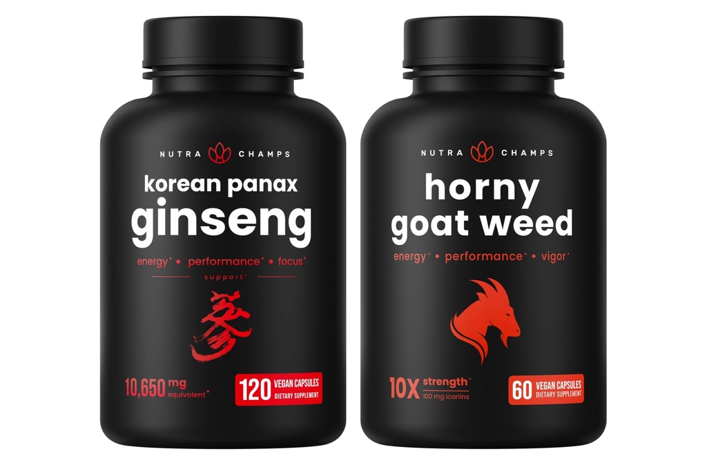 NutraChamps Korean Ginseng e Horny Goat Weed Bundle