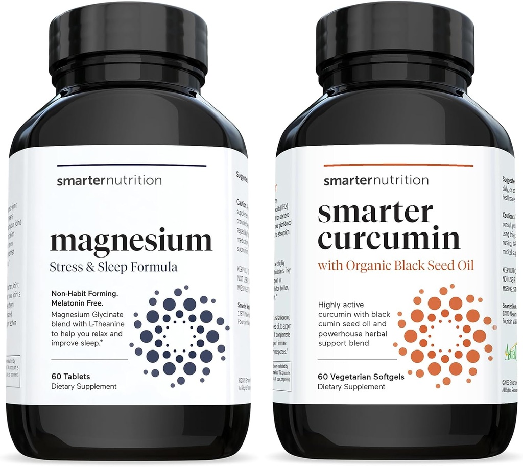 Multi-Active Magnesium Tablets & Curcumin Softgels - Potent & Biodisponibile, Active Curcumin Softgels Standardized al 95% Tetrahydrocurcuminoids [1-Month Supply]