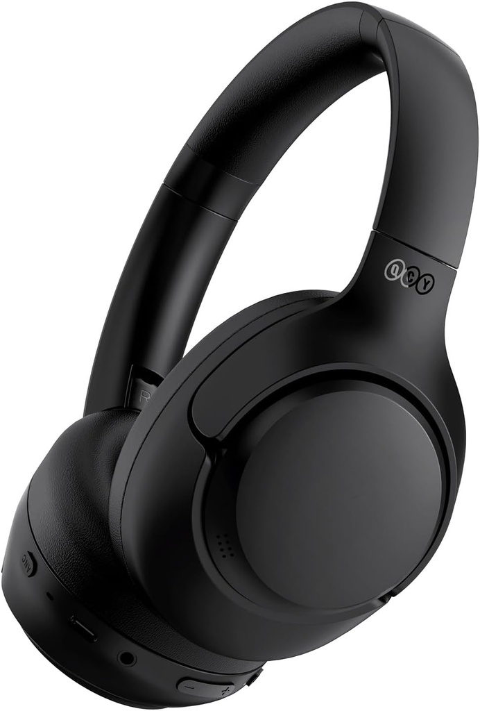 Cuffie Bluetooth QCY H3 ANC Over Ear, rumore attivo che cancella Bluetooth 5.4 Cuffie con Microfoni, Suono Hi-Res Audio, Connessione Multipoint, Riproduzione 60H, EQ personalizzato tramite App (nero)