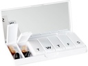 PORT X POLISH Designer Weekly Pill Box Organizer (Single 1X Daily, Crisp White) | Compact, Elegante 7-Day Vitamin Supplement Case | Carino Portable Mini Travel Medicine Carrier | BPA-Free Pillbox Caddy