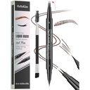 9708 2-Tip doppio-inded sopracciglio penna, 2-in-1, con pennello sopracciglio. Impermeabile e Sweat Proof, Freccia Precisa Liquida, 5 ombre, Long-Lasting (3#Dark Brown)