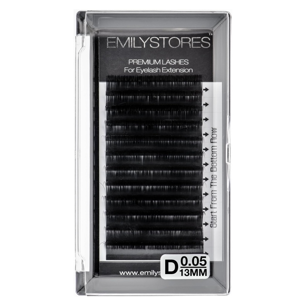 Eyelash Extension 0.05mm Thickness D Curl Length 13mm Individual Rapid Blooming Volume Eyelash For Easy Fan Lash Extensions, Flower Lashes, Self Fanning Eyelashes, (0.05,D,13mm)