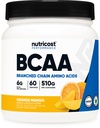 Nutricost BCAA Powder (Orange Mango, 60 Serve) - 2:1:1:1 Rapporto ottimale, senza glutine, non OGM, vegetariano