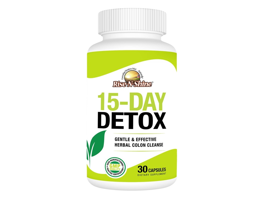 Rise-N-Shine 15 giorni Detox Cleanse - Gut Health Support per le donne e gli uomini con Senna Leaf e Cascara Sagrada (30 capsule)