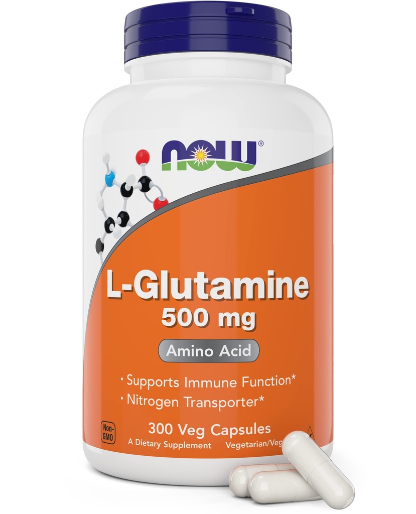Ora L-Glutamina 500mg 300 Veg Capsule - Supplemento non OGM - Vegan Lglutamine Caps