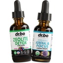 Zeolite Detox & Adrenal Focus Support - Clinoptilolite Zeolite per bambini e adulti Gocce liquide con Vitamine B12 & D - Organic Adrenal and Focus for Calm Natural Brain, Memory Fatigue Stress Attenzione