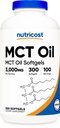 Nutricost MCT olio softgels 1000mg, 300 SFG (3.000mg Serv) - Grande per Keto, Ketosis, e diete Ketogenic