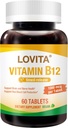 Lovita Vitamina B12 1000 mcg (B12 Vitamine come Cyanocobalamin), Timed Release B12, Vegan-Friendly, Supports Nervous System, 60 compresse vegetariane (2 mesi di alimentazione)