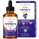 NutraChamps Black Elderberry for Kids Liquid Drops, 10:1 Estratto Sambucus Elderberry Syrup per bambini, Zucchero-Free europeo Elderberry Drops Berry Flavor, Supporto immunitario, 4 mesi di alimentazione