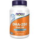 NOW Integratori alimentari, DHA-250 con 125 EPA, Distillato molecolare, Supporta la salute del cervello*, 120 Softgels