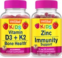 BeneSì Vitamina D3+K2 Bambini + Zinc Kids 15mg, Gummies Bundle - Grande degustazione, Integratore di vitamina, Senza glutine, OGM libero, Gomma masticabile