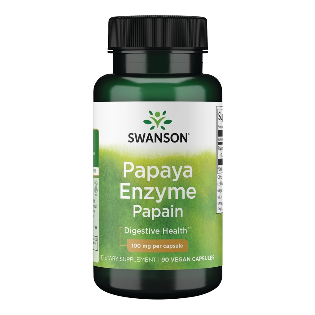 Swanson Papain Papaya Enzyme 100 Milligrammi 90 capsule di veg
