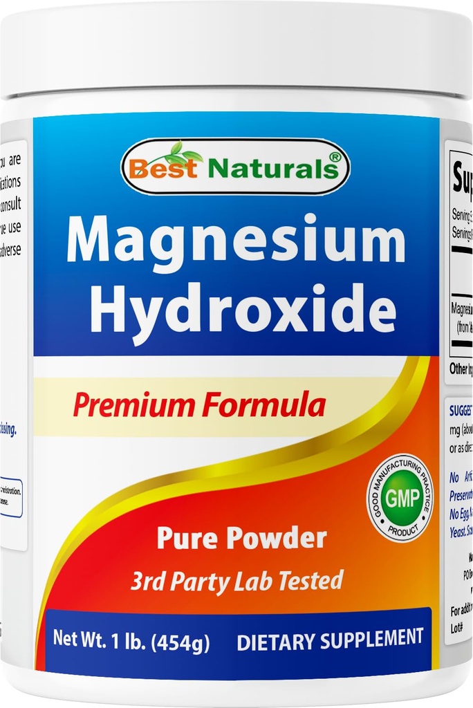Migliore polvere di idrossido di magnesio naturale - 380mg di magnesio elementare per porzione - 454 Serve per cotainer - 1 Pound