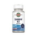KAL Liposomal Vitamin K2 Integratore con MK7 100 mcg - Alta Assorbimento, Tecnologia Liposomal - Advanced Bone Support - Vegan, Gluten Free, Made Without Soy, 30 Servings, 30 VegCaps