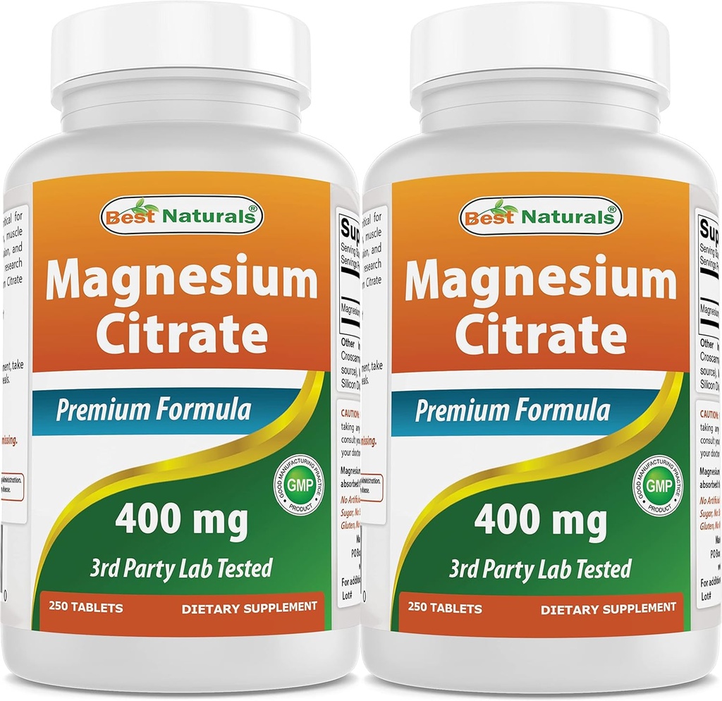 Citrato di Magnesio (Citrato de Magnesio) 400 mg 250 compresse (400 mg di Magnesio Elementale per 2 compresse) (2)