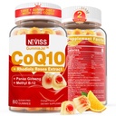 Zucchero gratis CoQ10-200mg 400mg Filled Gummies - 2 mesi di alimentazione - w/ Vitamina B12 1000mcg, Rhodiola Rosea & Panax Ginseng, B6, Coenzyme Q10 supplemento per Hear-t, Energy, Antiossidante, Ultra Absorption