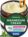 Crema di Magnesio di Venture Pal, Crema di Magnesio Topical per il Sonno, Crampe di Gamba & Dolore, Rilassamento muscolare, Integratore calma e idratante con Olio di cocco, Burro di Karitè & Acido Ialuronico, Sicuro per i bambini