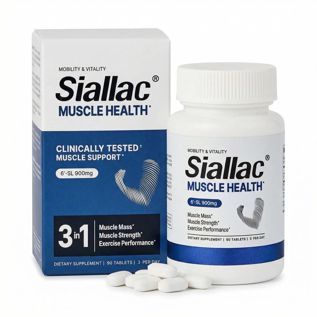 Muscle Health - Made in USA - Aumentare la massa muscolare e la forza, il recupero veloce di allenamento, ridurre la fatica e aumentare le prestazioni di esercizio, 6-Sialyllactose (6-SL), 900mg, 90 compresse