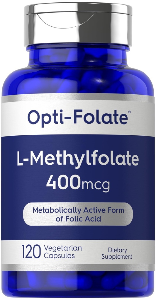 Carlyle L Methylfolate 400 mcg | 120 capsule vegetariane | Folate etilico ottimizzato e attivato | Non-GMO & Gluten Supplemento gratuito | da Opti-Folate