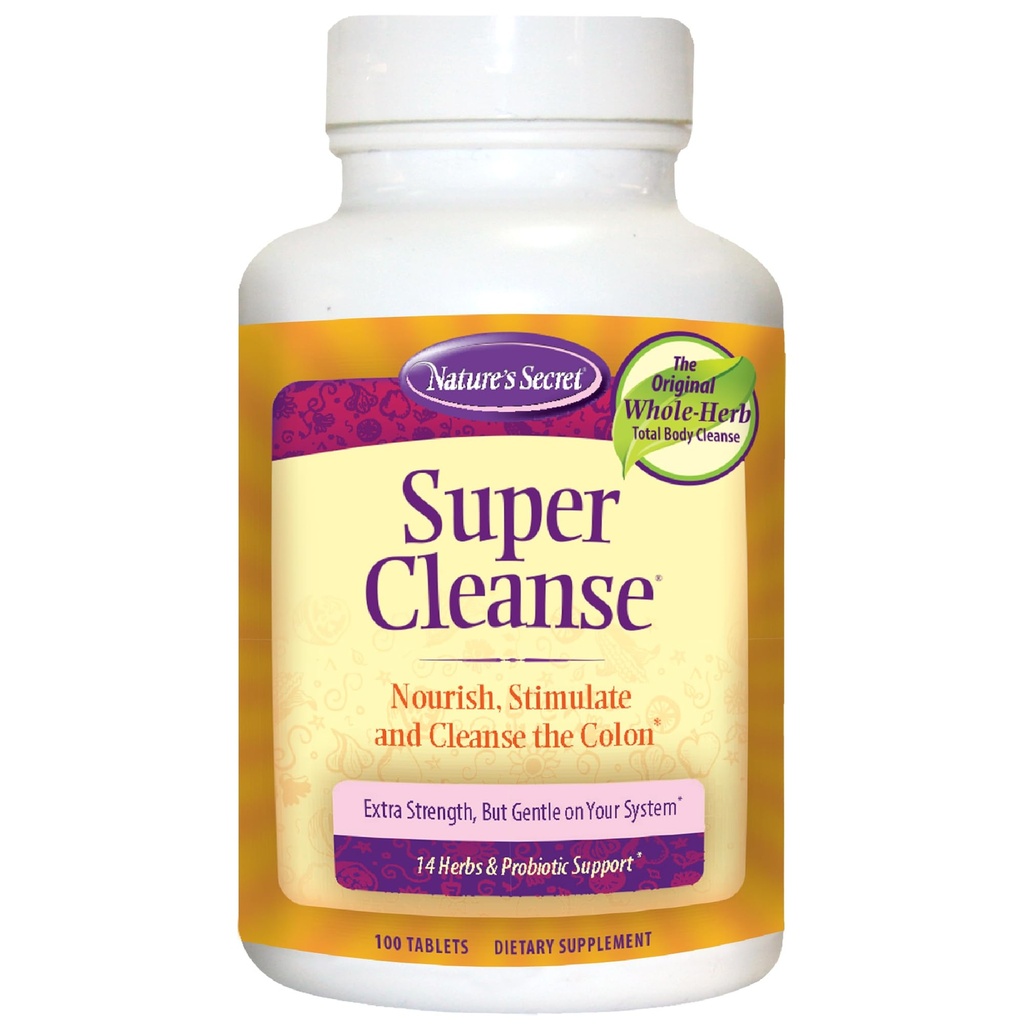 La Super Cleanse Segreta della Natura - Pulire il colon ad alta resistenza con 14 erbe &amp; supporto probiotico - Promuove la pulizia e il sostegno disgestivo della salute del fegato Formula di eliminazione - 100 compresse (1 pacchetto)