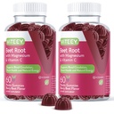 Viteey barbabietola Root Gummies con Magnesio & Vitamina C - Supplemento di barbabietola per la salute del cuore, supporto di pressione sanguigna - Vegan, senza glutine - 120 Conte