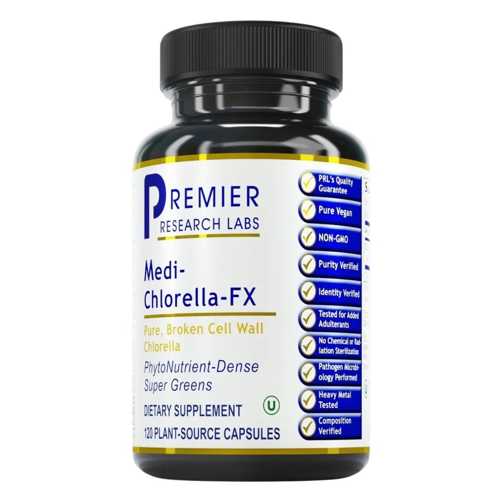 Premier Research Labs Medi Chlorella-FX - Capsule clorella, Capsule clorofille, Pillole Organiche per Donne & Uomini, Supplemento clorofilla - 120 Capsule Vegetariani