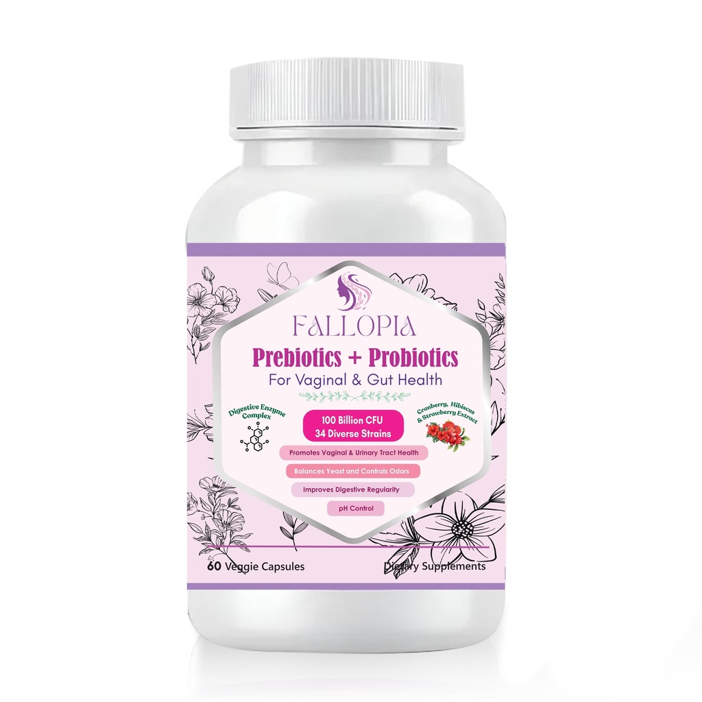 Probiotici per le donne con prebiotici Mirtillo D-Mannose Enzimi digestivi & Hibiscus 34 Strains 100 miliardi di CFU Feminine Supplemento di cura per la salute urinaria e il supporto del bilanciamento del pH