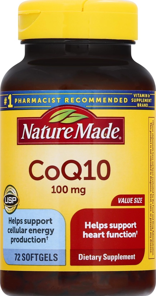 CoQ10 100 mg Softgels, 72 conteggio dimensione del valore per la salute del cuore