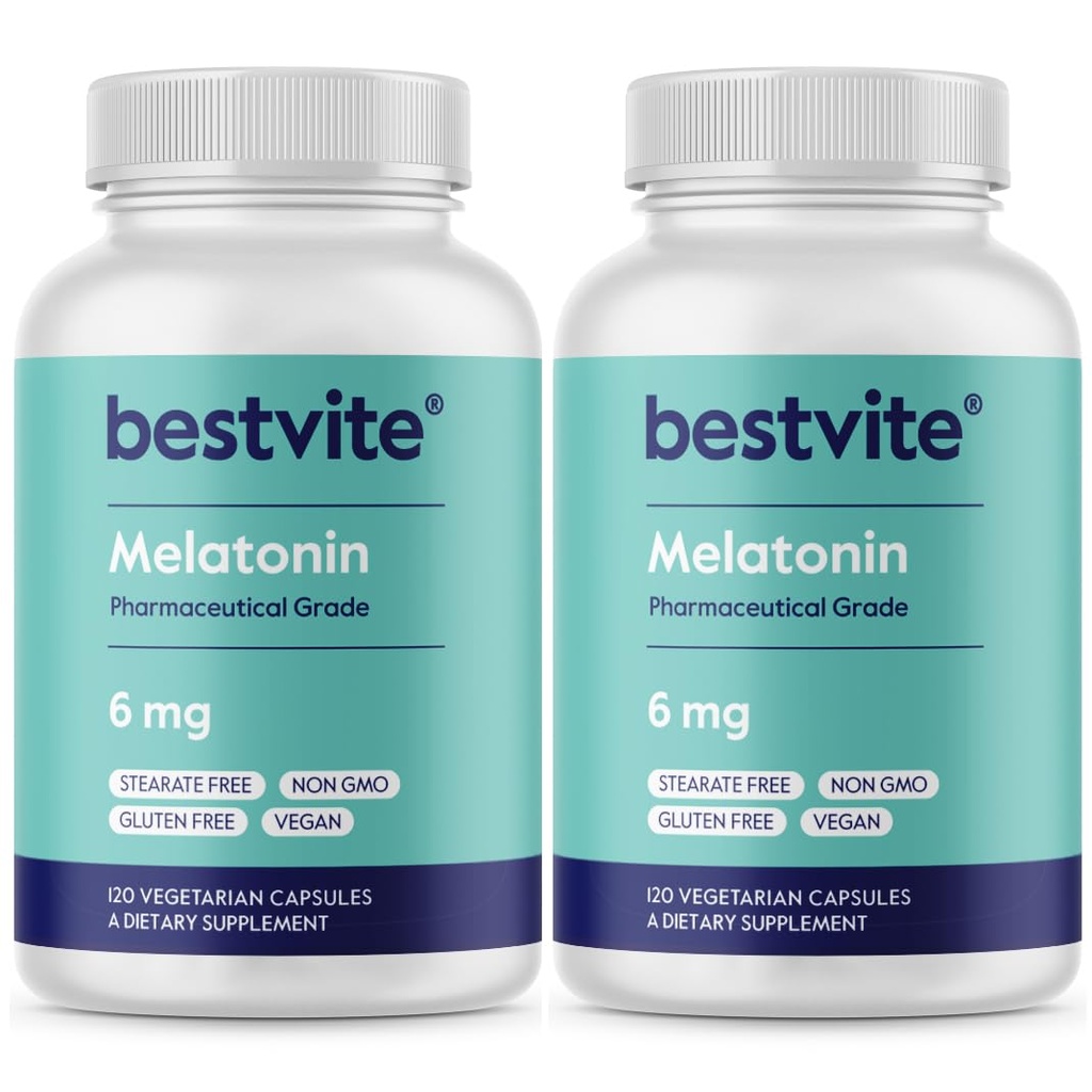 Melatonina 6mg (240 capsule vegetariane) (120 x 2) - No Stearates - Vegan - Non OGM - Gluten Free