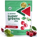 Polvere Super Greens Degustazione con 40+ Superfoods – Deliziosa polvere verde giornaliera con vitamina B12, Zinco, Vitamina C, Magnesio e Calcio – Miscela Superfood di Succo Verde - Aroma di Ciliegia