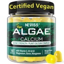 Calcium Gummies per le donne + Magneisum Vitamina D3 K2, C, Zinco, Boron, Alghe Sostenibili (3 ° Parte Testata) per Bone Forza, Nerve, Absopzione di Calcio, Zucchero Free Calcium Supplement, Vegan, 60 Conti