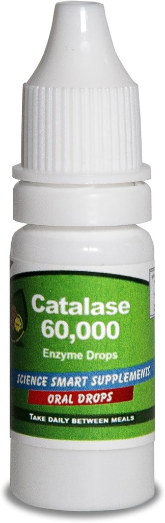 Catalasi 60.000 - Scienza Smart - Unico - Elevata potenza Supplemento enzima ad assorbimento completo. 31 dosi per uso di 1 mese. (10mL).