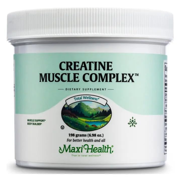 Creatina monoidrata Maxi-Health per la massa muscolare con la polvere di L-Taurine e Ribose - Integratore nutrizionale per l'allenamento pre e post