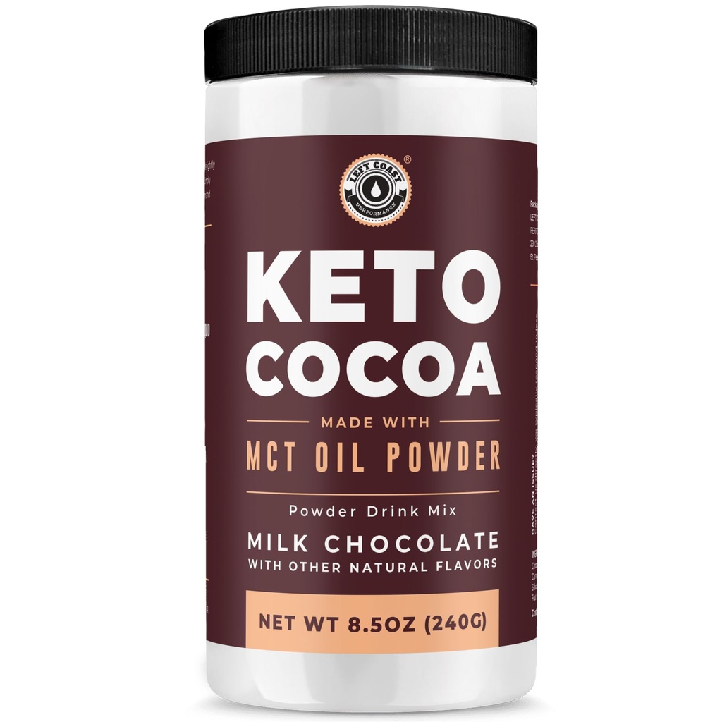 Keto Cocoa | Polvere di miscela di bevanda di cioccolato caldo Keto - Zucchero libero, Carbo basso con proteine e polvere di olio MCT