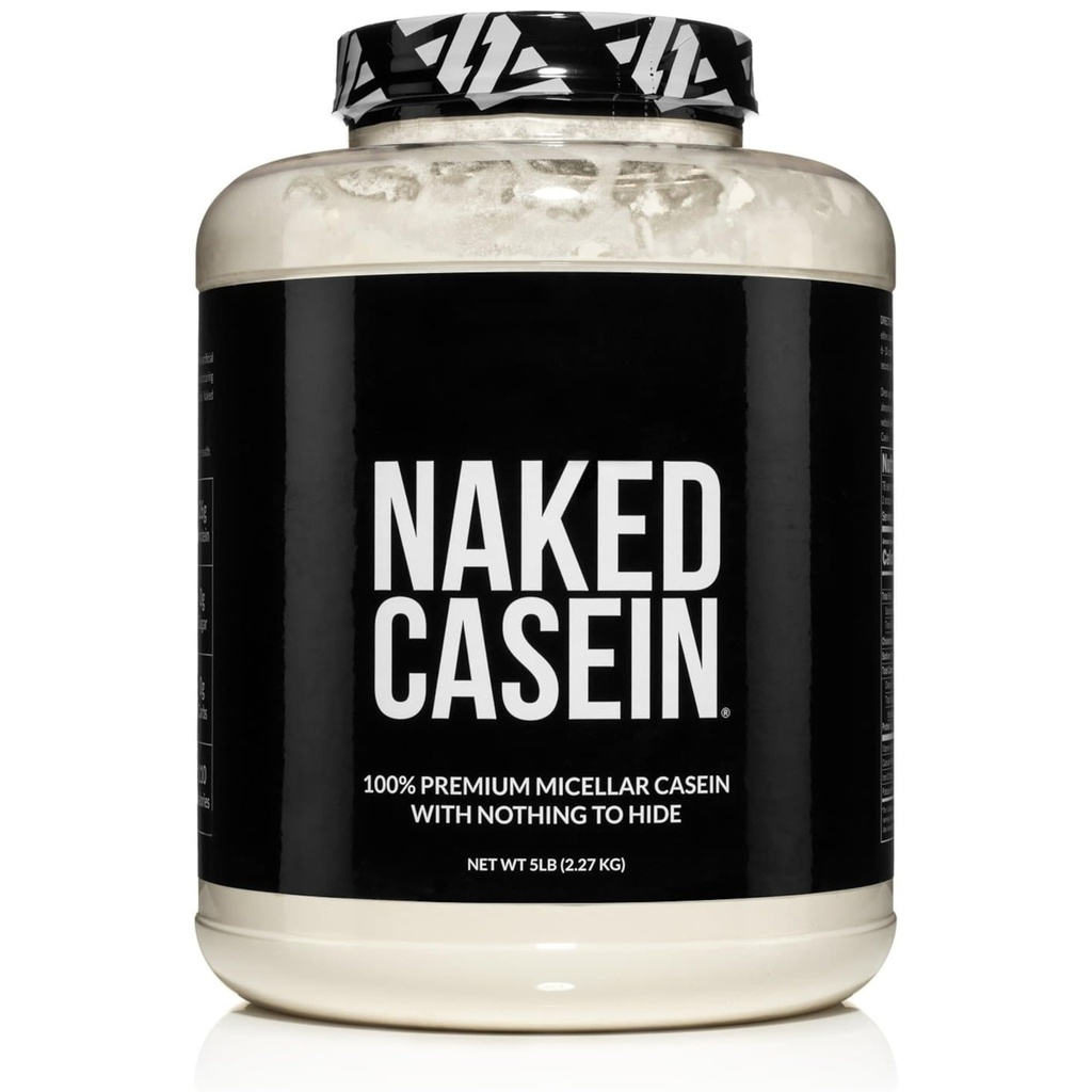 NAKED Casein - 5Lb Micellar Casein Protein Powder - Bulk, Zero Carb, OGM-Free, Gluten Free, Soy Free, Preservative Free - Stimulate Muscle Growth - Enhance Recovery - 76 Servings