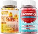 Zucchero curcuma erboristica gratis gommie riempite + Sugar Probiotici liberi Gummies
