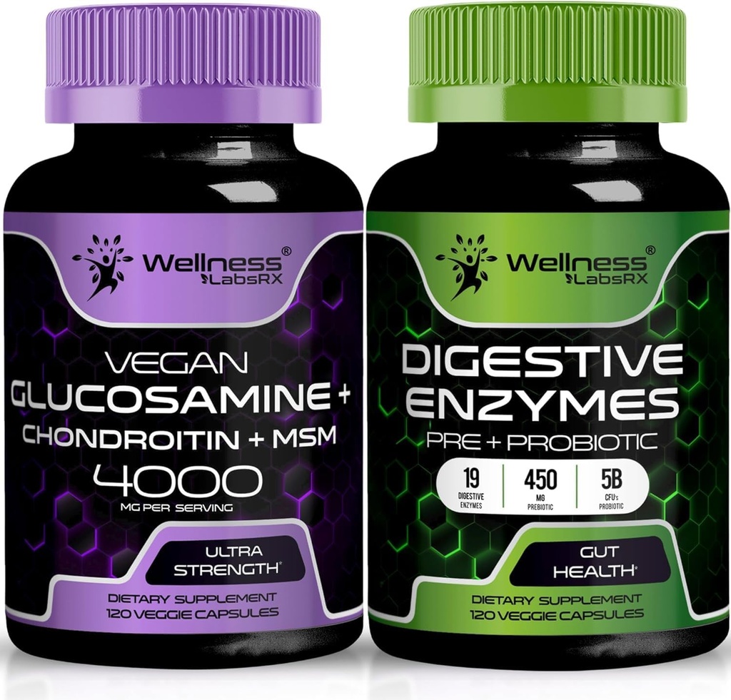 BENESSERE LABSRX Estratto di enzimi digestivi | Glucosamine Chondroitin capsule