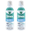 Vicks Sinex SALINE Nasal Spray, Droga Free Ultra Fine Mist, Cancella ogni giorno Sinus Congestion Veloce, Libero muco da un freddo o allergia, uso quotidiano 5.0 fl oz x 2