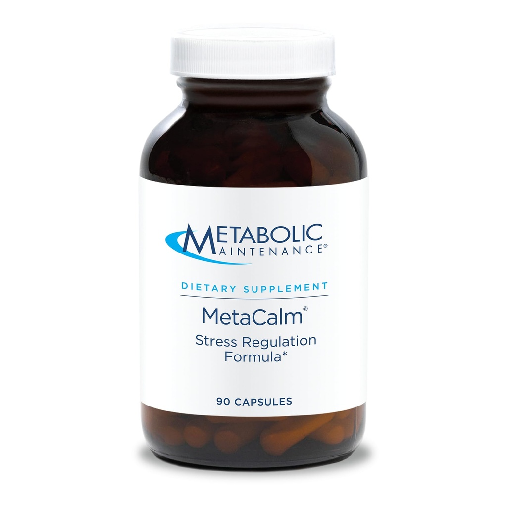 MetaCalm di Manutenzione Metabolica - GABA L-teanina Supplemento per il supporto calma, sonno e stress, vitamina B6, Folato attivo, Magnesio & 5-HTP Complesso per adulti, uomini e donne - 90 capsule