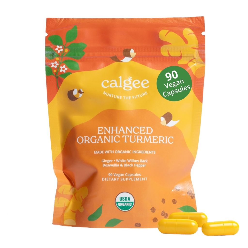 Premium 5-in-1 1100mg Curcumina di curcuma erboristica con pepe nero per la biodisponibilità ottimizzata, Plus Boswellia & White Willow. USDA Organic Joint Support, Made in USA e 3rd Party Tested. 90 Ct.