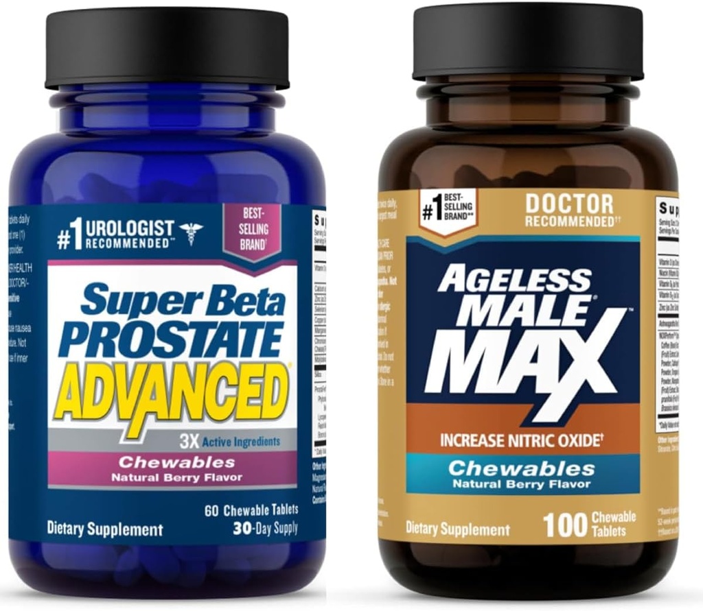 Super Beta Prostate Advanced e Ageless maschio Max Nitric Oxide Booster Chewable Supplements