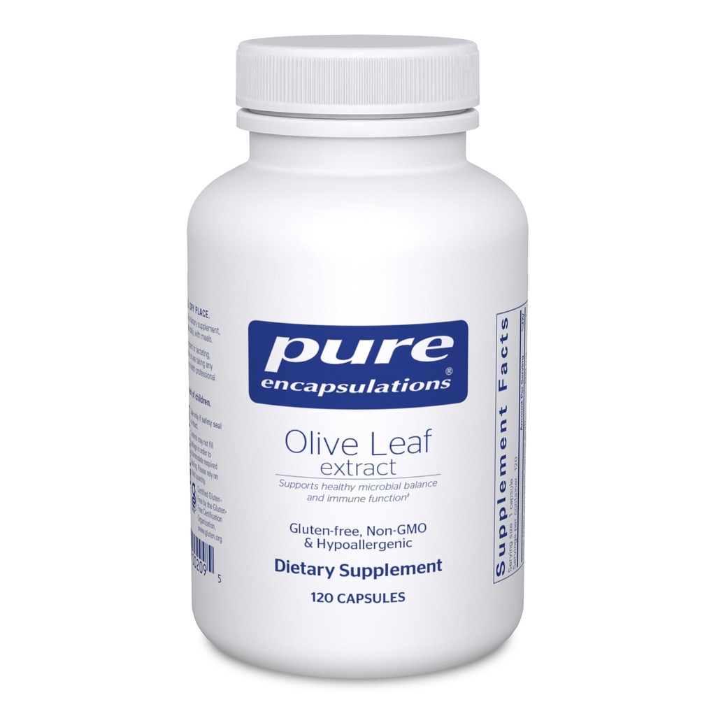 Pure Encapsulations Olive Leaf Extract | Supplemento anallergico Supporta sistema immunitario e ambiente sano Intestinale | 120 capsule