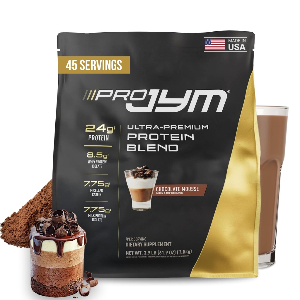 Pro JYM Chocolate Mousse Protein Powder - Isolati di proteine del siero, Caseina, & Proteina del latte, costruzione magra del muscolo per uomini e donne, JYM Supplement Science, 45 Servings