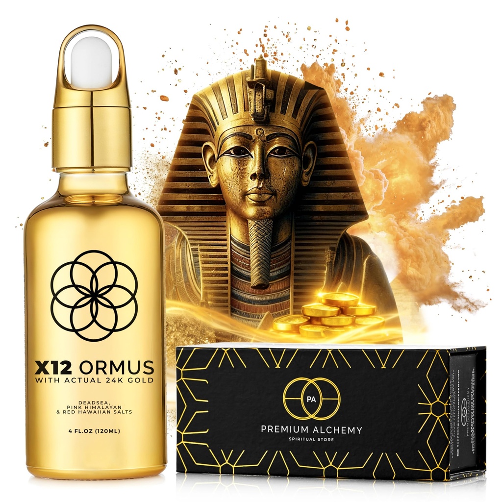 Ormus Monoatomic Gold Concentrate X12 – Oro Liquido Realizzato da Alchimisti Reali - 24k Food-Grade, Mar Morto & Sale Himalayan – Supporta Gland pineale, Lucid Dreaming, Meditazione