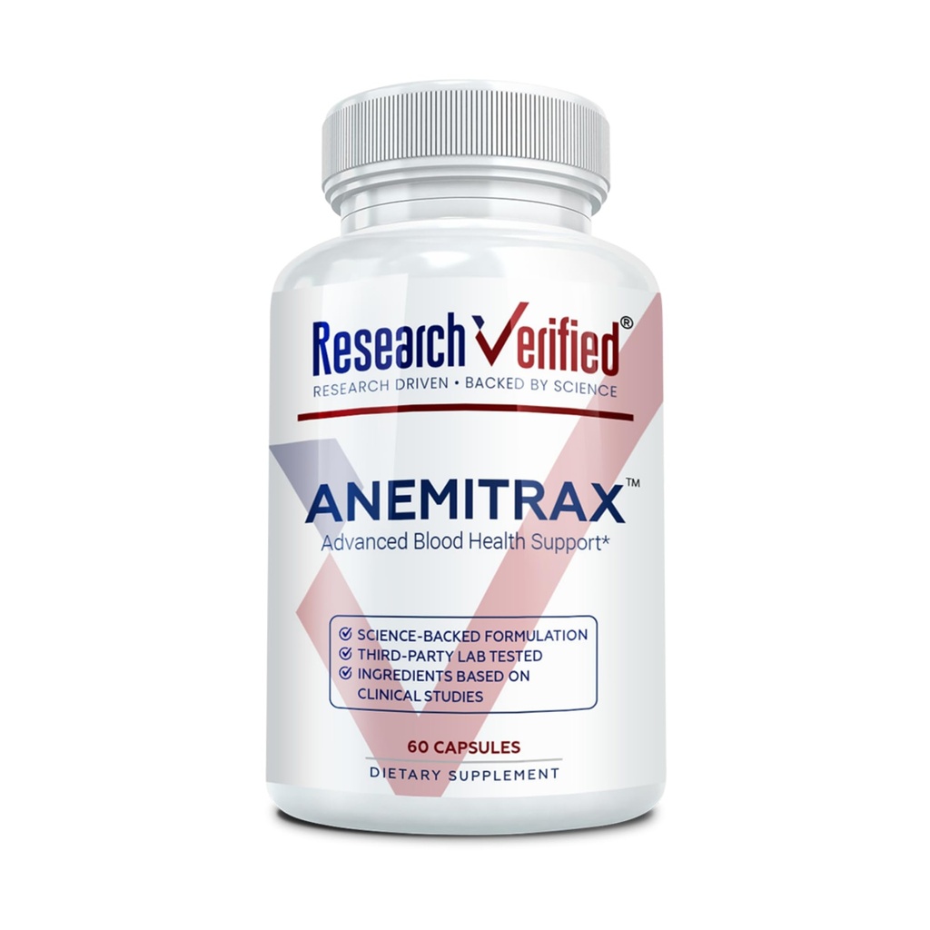 Ricerca Verificato Anemia Supporto - Ferro da stiro, Regolare Emoglobina, Migliorare l'energia - Ferro, Vitamina C, Vitamina A, B12, Folate, BioPerine - 60 capsule - Vegan