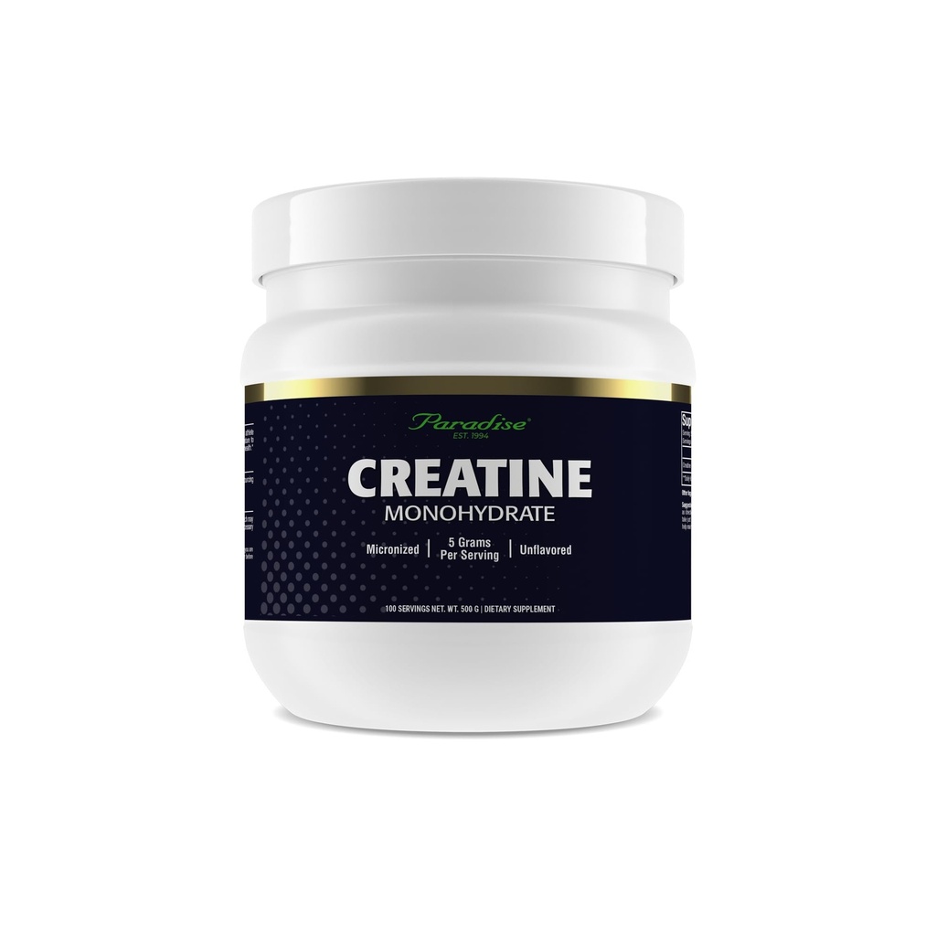 Polvere monoidrato della creatina del paradiso, micronizzata per l'assorbimento migliorato, supporta la costruzione del muscolo e le prestazioni atletiche, 500g, 100 Serve