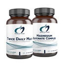 Progetti per salute Magnesio Glycinate Complex (60 capsule) & Twice Daily Multi (60 capsule) Bundle - Premium Multivitamin con Folate & Alto assorbimento Magnesio Supplemento