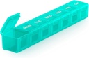 Sukuos Extra Large Weekly Pill Organizer, 7 giorni scatola di pillola quotidiana caso artrite amichevole, Silkscreen stampato contenitore di medicina con coperchio trasparente per vitamine, oli di pesce o integratori (Cyan)