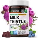 BIO KRAUTER Milk Thistle fegato Detox Gummies - 1500 mg di resistenza - 60 chews - Silymarin Milk Thisle Supplement - Vegan Gelatine-Free Formula