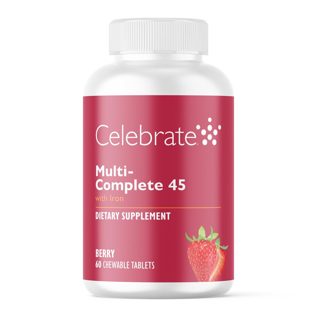 Celebrare Vitamine Multi-Complete Chewables, 45mg Iron – Multivitamin Bariatrico giornaliero per Manica Gastrectomy e Gastric Bypass Surgery Pazienti – Vitamine essenziali & Minerali - Berry (60 compresse)